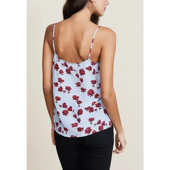 EQUIPMENT Layla Floral Print Silk Cami Tank Womens XS Blue Red Spaghetti Strap - Picture 3 of 16